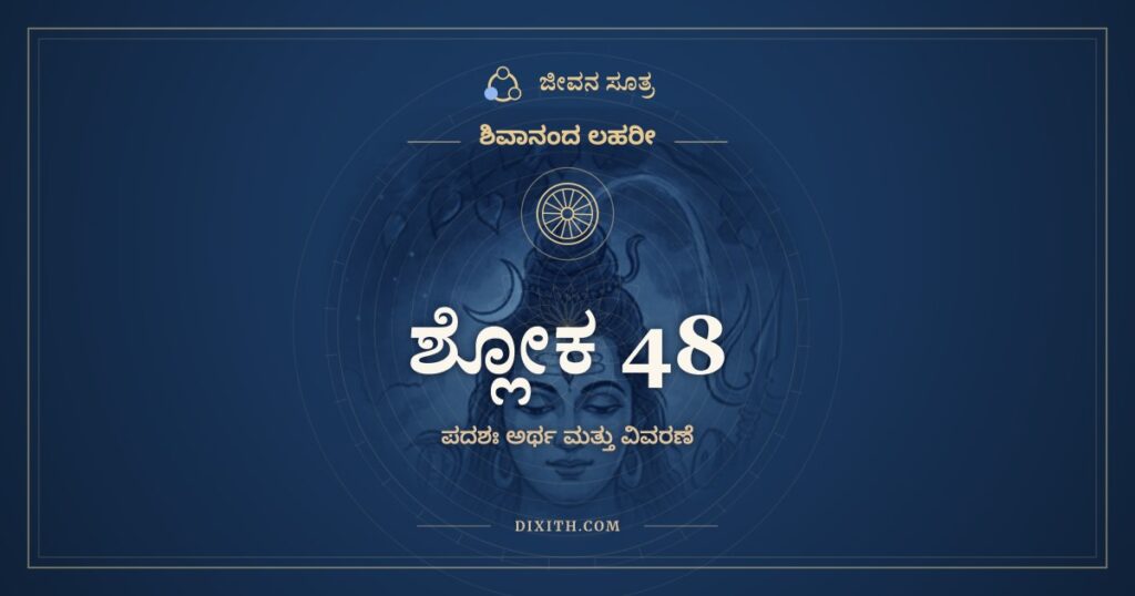 ಶಿವಾನಂದ ಲಹರೀ ಶ್ಲೋಕ 48 ಅರ್ಥ: ನಿತ್ಯಾನಂದರಸಾಲಯಂ ಸುರಮುನಿ