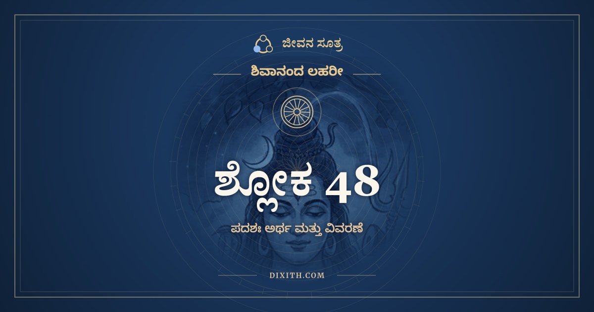 ಶ್ಲೋಕ 48, ಶಿವಾನಂದ ಲಹರೀ, ಜೀವನ ಸೂತ್ರ
