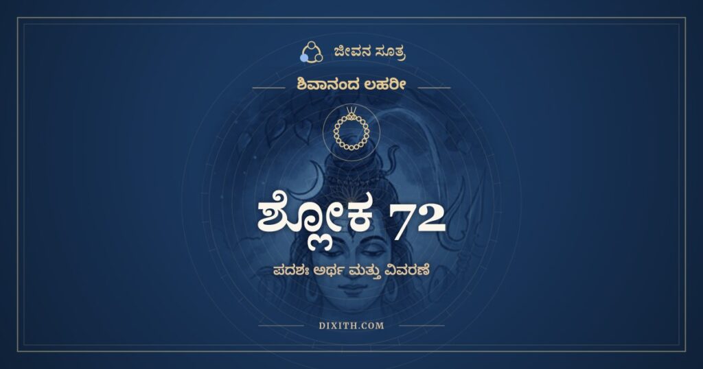 ಶಿವಾನಂದ ಲಹರೀ ಶ್ಲೋಕ 72 ಅರ್ಥ: ಧ್ಯಾನಾಂಜನೇನ ಸಮವೇಕ್ಷ್ಯ