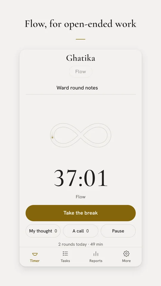 Flow: counting up, for open-ended work.